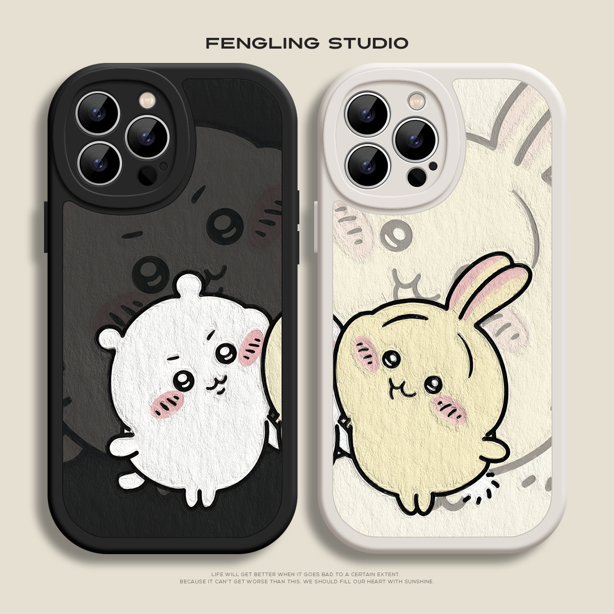 chiikawa贴脸iPhone16promax苹果14小米15pro华为p70小八oppo适用13荣耀vivoX200红米K80一加ace3情侣手机壳