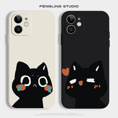感动猫咪创意可爱适用iPhone17promax苹果16小米15pro华为pura80新款nova14荣耀400情侣vivoX200一加13手机壳