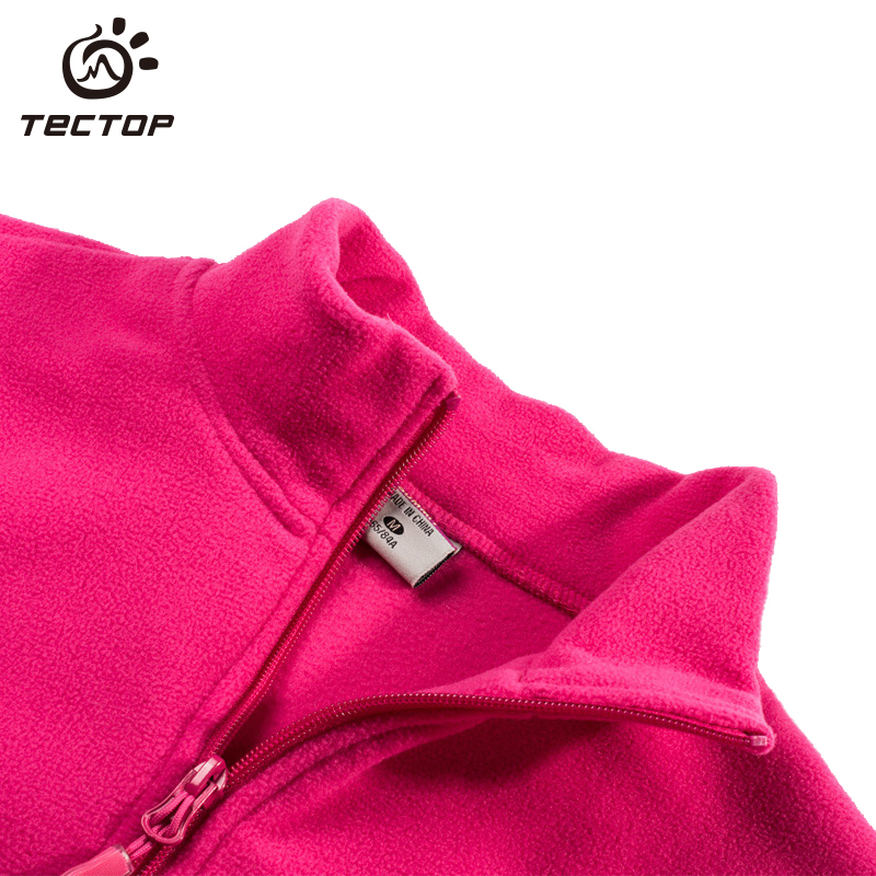 tectop探拓抓绒衣男女抓绒女上衣抓绒外套摇粒绒半开衫秋冬季户外