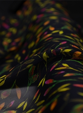 时光树蕊 清新脱俗品牌订单真丝乔其纱9姆100丝138宽 设计师布料