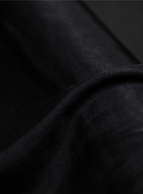 黑色 进口压皱抓花醋酸电力纺27姆100醋酸150宽 设计师布料