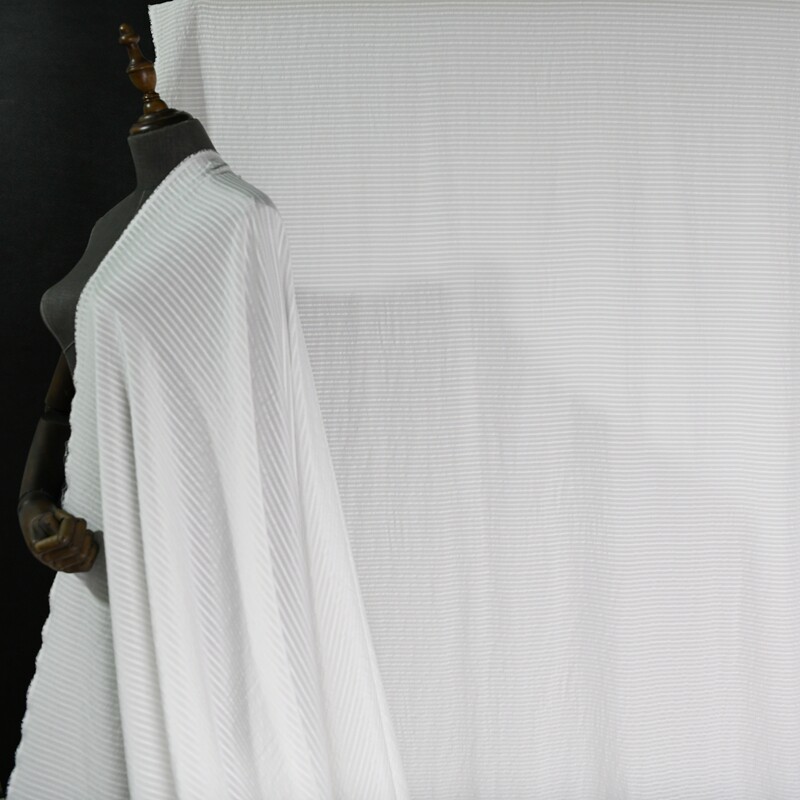 细纱水绉  纯色条纹真丝面料 条纹真丝水绉16姆米100丝135门幅