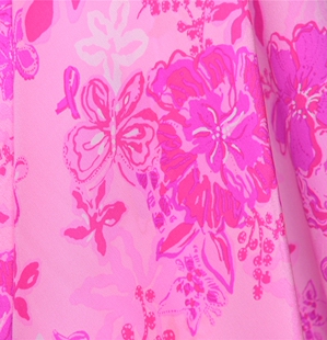 手绘翡翠花簇 双绉16姆100丝138宽 大牌lilly莉丽手绘系列定织美式