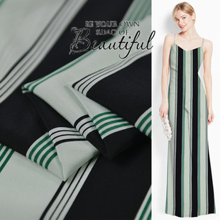 ●平行线 复古条纹风都市io*ch品牌丝绸真丝双绉面料宽幅 新品