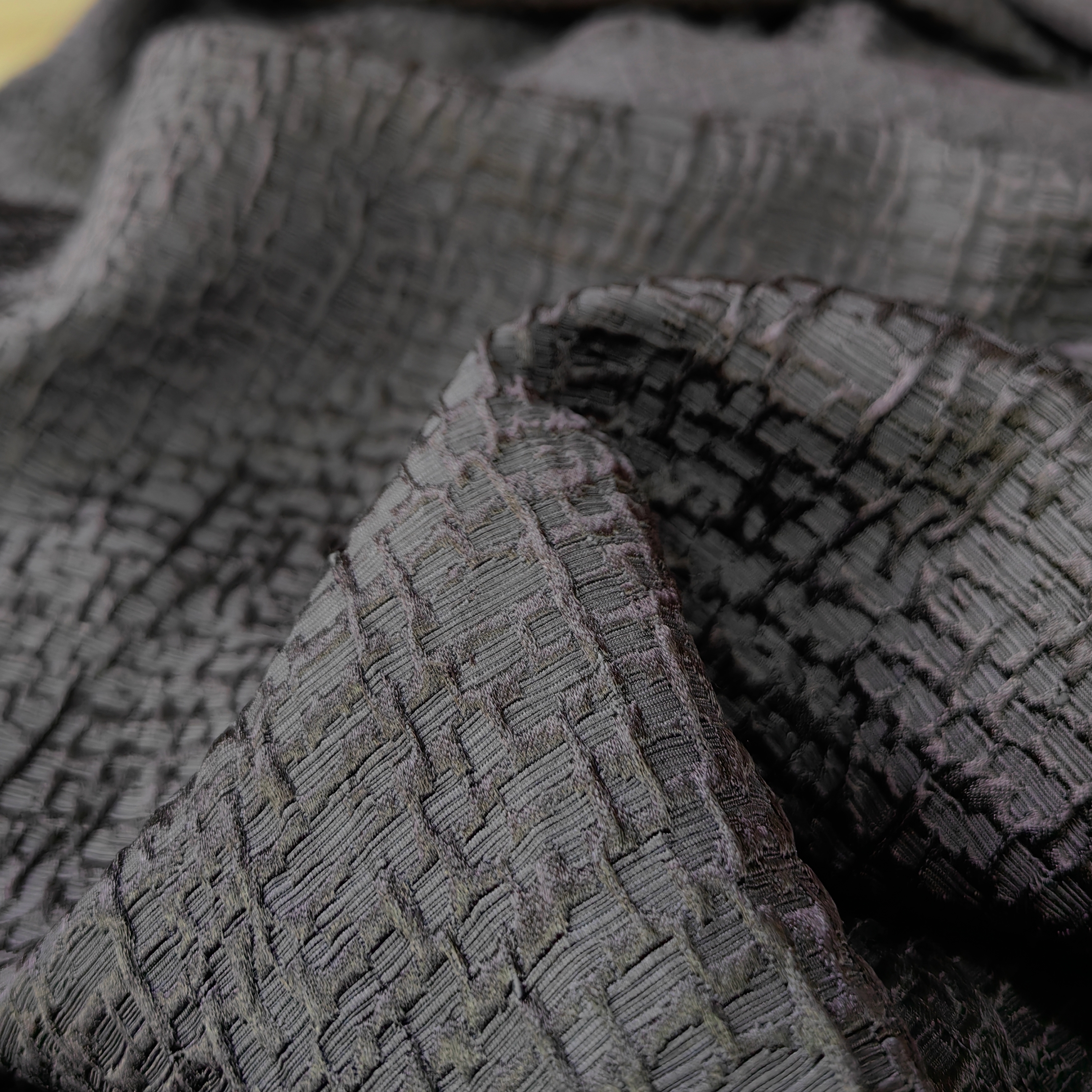 墨绿篱笆章 品牌外贸定织重磅交织提花真丝45姆60丝40聚酯115宽