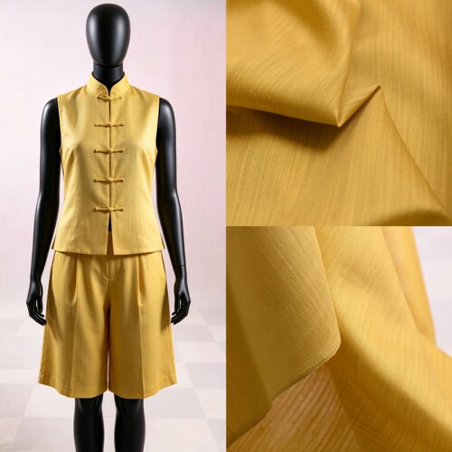 YELLOW SILK·野鎏 琥珀黄 意大利进口原生柞蚕丝双宫纹柞丝绸