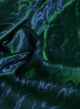 盘山云溪 国风古风设计真丝桑波缎23姆65丝35天丝110宽 设计师