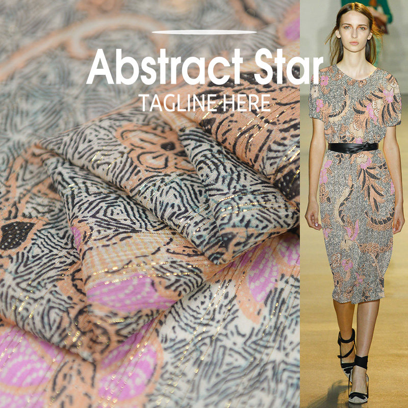 european peacock品牌定制b*e抽象孔雀织金顺纡乔其纱宽幅 双色