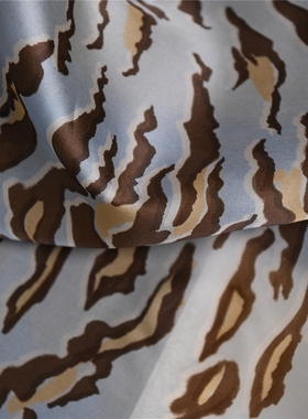 ZIM大牌新色老虎纹 全真丝欧根缎14姆100丝135宽 设计师布料