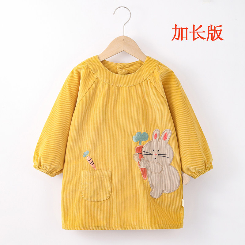 儿童罩衣加长版女童傲贝美纯棉灯芯绒幼儿园反穿吃饭护衣防脏秋冬,童装/婴儿装/亲子装,反穿衣/罩衣,淘宝优惠券,粉丝福利购,淘宝优惠卷