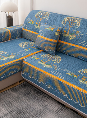 布艺休闲整套U型4.2以内左右贵妃通用三件套沙发垫简易四季通用款