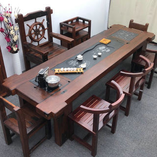 老船木茶桌椅组合茶具套装一体实木大桌子仿古泡茶台中式功夫茶几