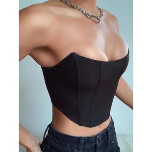 top for Tank Crop Corset Women White Tops shirt Streetwear