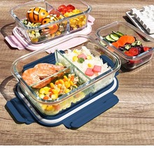 Glass lunch box can be microwavable storage bento box便当盒