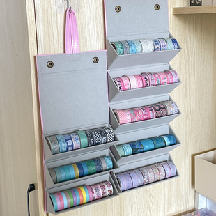 手账胶带收纳展示免打孔墙上柜面开放式壁挂多层文具整理置物架子