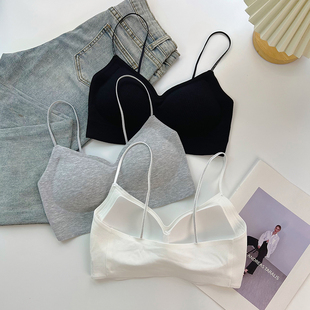 文胸 无钢圈胸罩抹胸式 裹胸内衣女夏季 带胸垫细带美背吊带背心薄款
