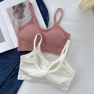 吊带内衣女无钢圈学生高中背心式 U背文胸一体薄 抹胸美背2026新款