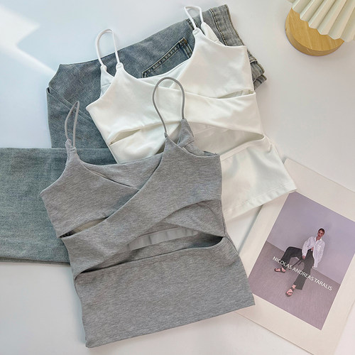 性感带胸垫吊带背心内衣女辣妹