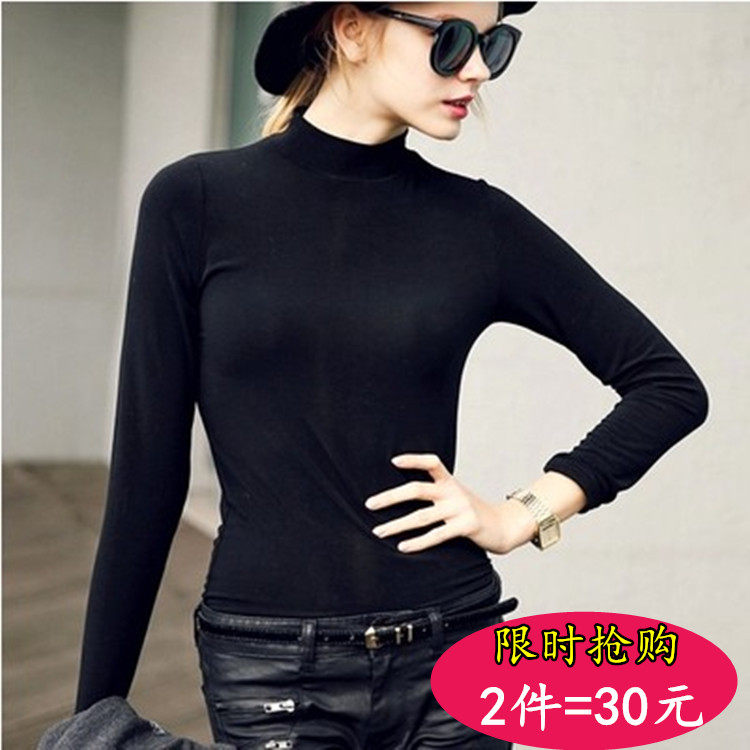 莫代尔肉肤色半高领中年打底衫女紧身中领长袖t恤秋衣外穿妈妈装在类目 女装/女士精品, T恤中 - 来自Buy2taobao.com提供专业的淘宝代购服务