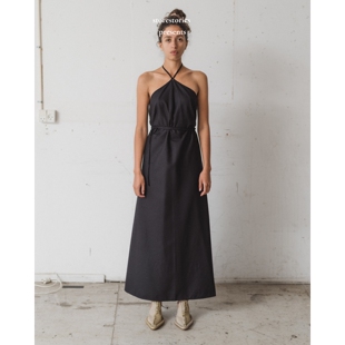 【预】丹麦Baserange Ligo Dress Black 柞蚕丝 挂脖 连衣裙 无袖