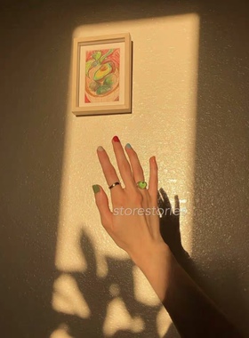 现货全手工天然矿石戒指