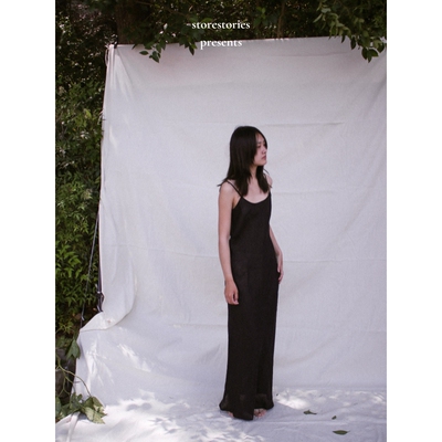 【现货】丹麦Baserange Dydine Dress Black 亚麻 吊带 连衣裙 女