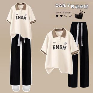 2026超火穿搭一整套初中生夏装套装少女时尚休闲短袖T恤高中学生