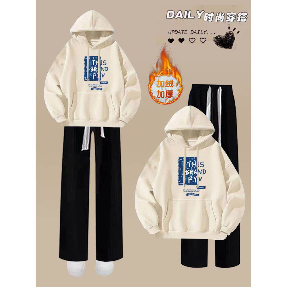 少女16秋冬装15岁休闲运动两件套装13初中学生大童加绒14长袖卫衣