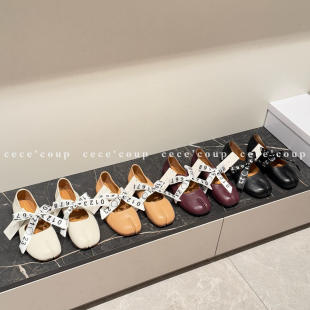 蝴蝶结设计 26FW复古分趾单鞋 平底芭蕾鞋 新品 MiMi