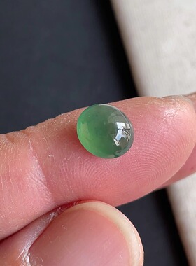 0209-12天然老坑冰种饱满辣绿蛋面戒面 翡翠A货送证书～金晶翡翠