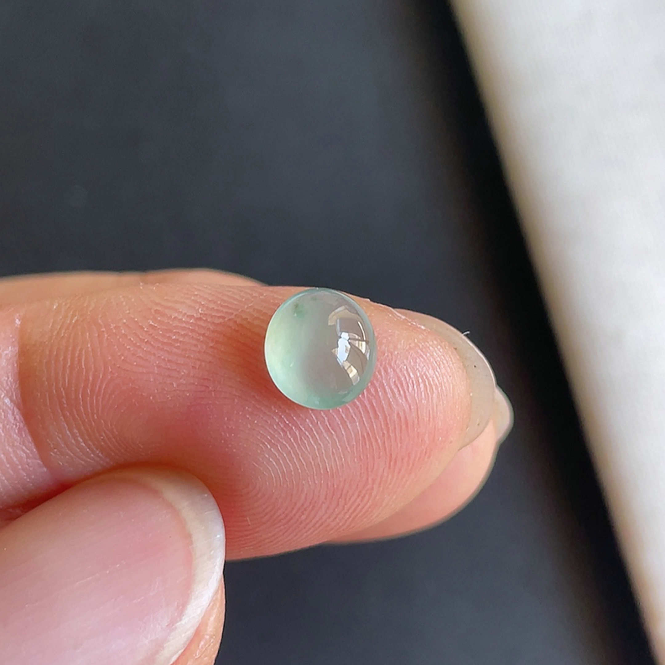 冰种晴水蛋面戒面天然玉石