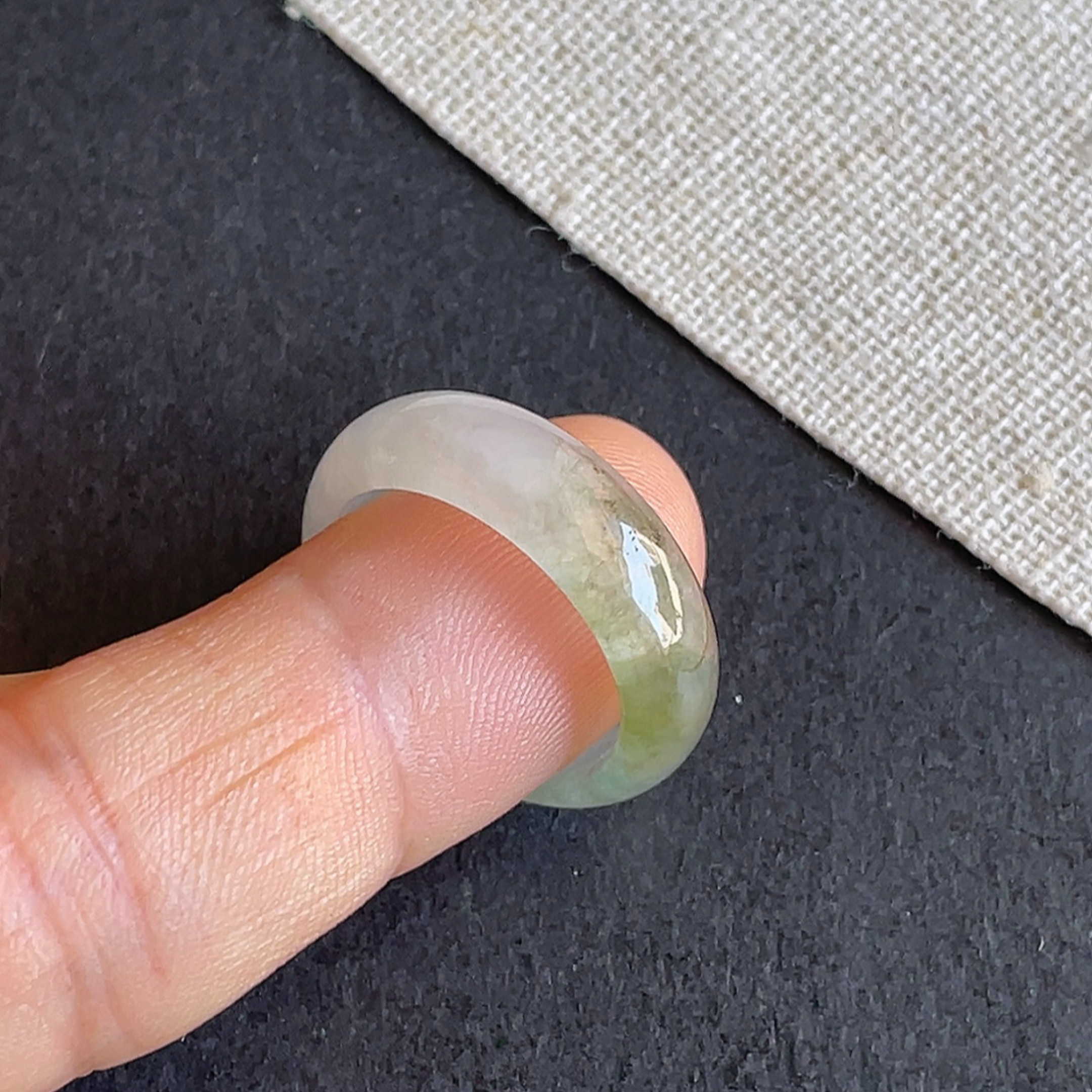 天然缅甸翡翠冰种飘花戒指指环