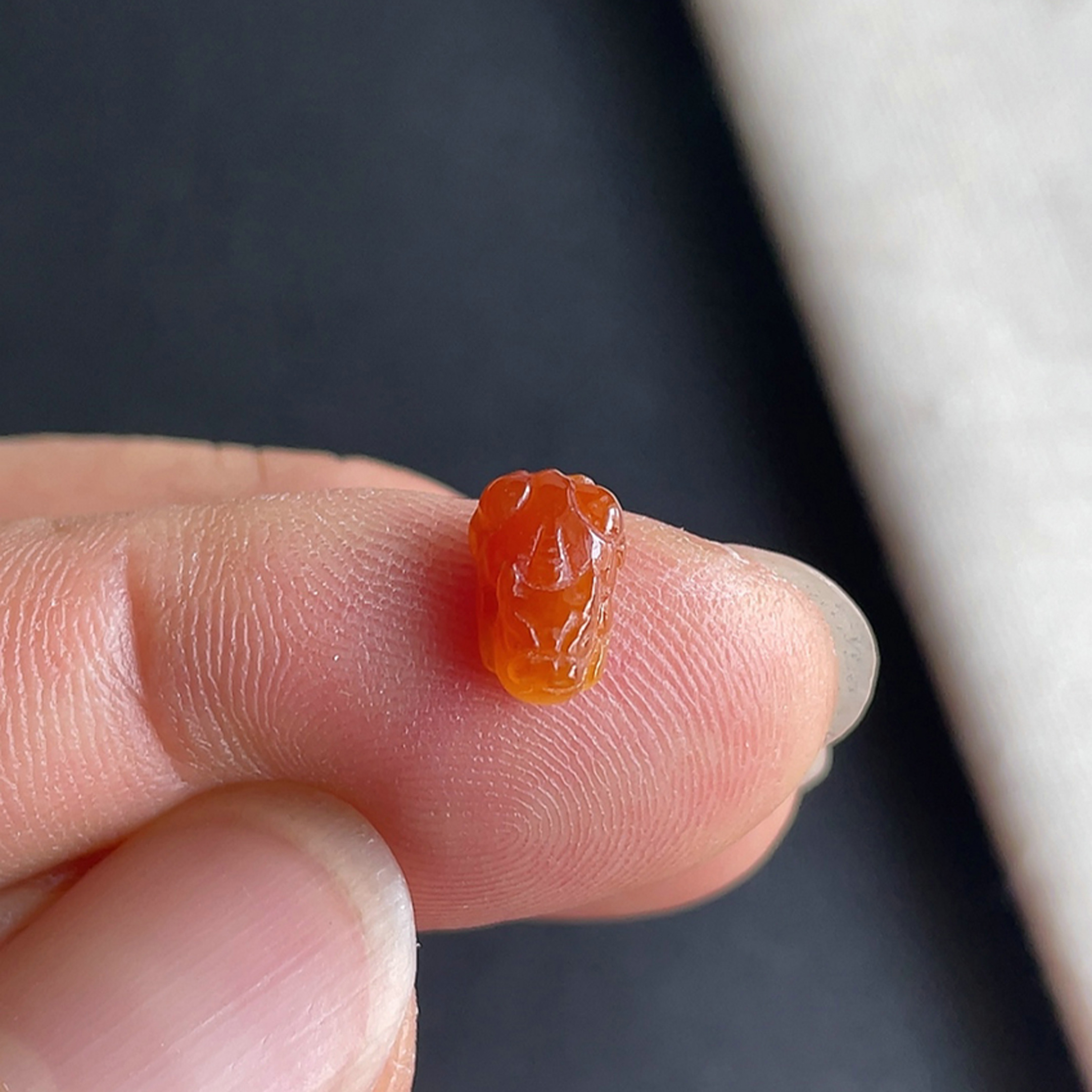 1010-7老坑冰种红翡貔貅戒面天然玉石翡翠A货送证书-金晶翡翠