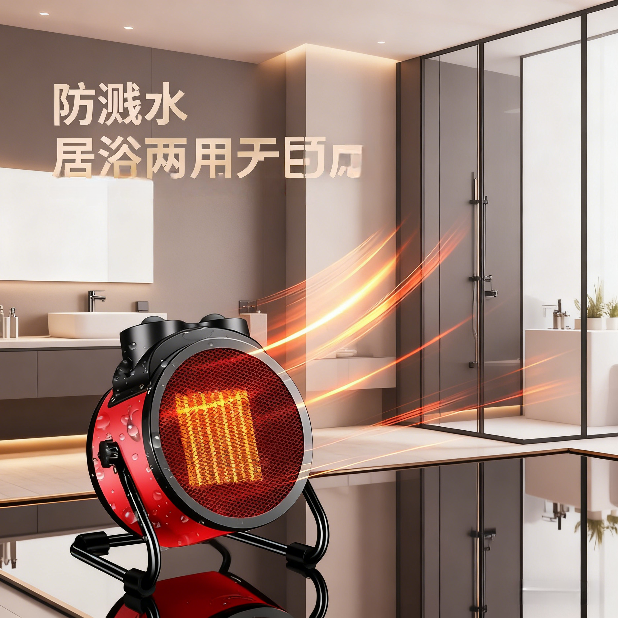 扬子暖风机浴室取暖器PTC加热防溅水居浴两用IPX4防水电暖气