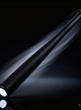 极简风手电筒黑色长款手持式便携照明灯铝合金LED便携式户外强光