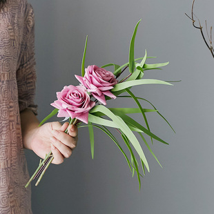 小枝尤加利叶仿真绿植叶子仿真花圆叶植物干花高品质心叶北欧装饰