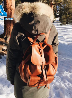 Madewell Transport rucksack头层牛皮旅行双肩包大学生背包男女