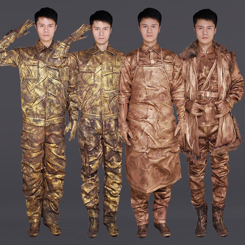 定制款铜雕铁雕红军装出租 舞台装少数民族铜人八路军表演服租赁