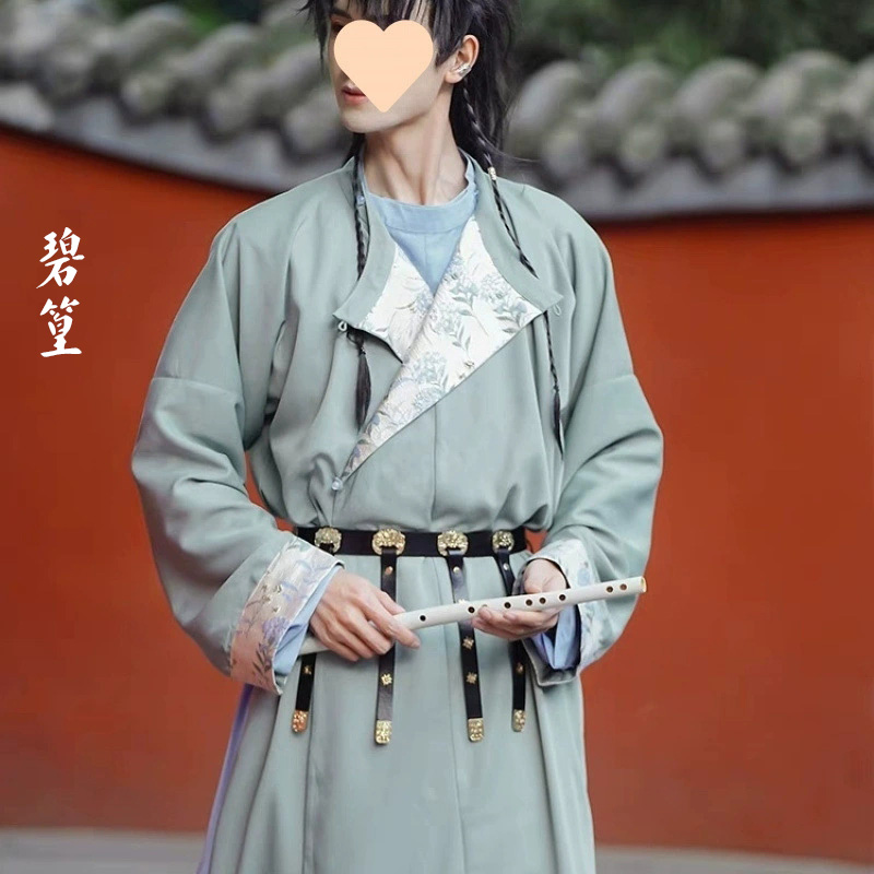 碧篁唐制圆领袍缺胯新中式汉服出租 男女可穿仙气武侠汉服租赁