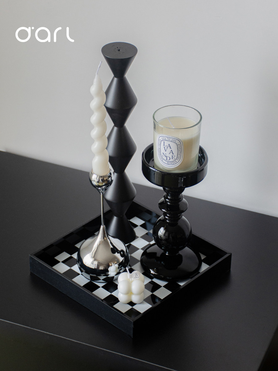 프랑스어 실버 워터 드롭 촛대 장식품 홈 분위기 데스크탑 모델 룸 거실 침실 부드러운 장식 조명 럭셔리 장식