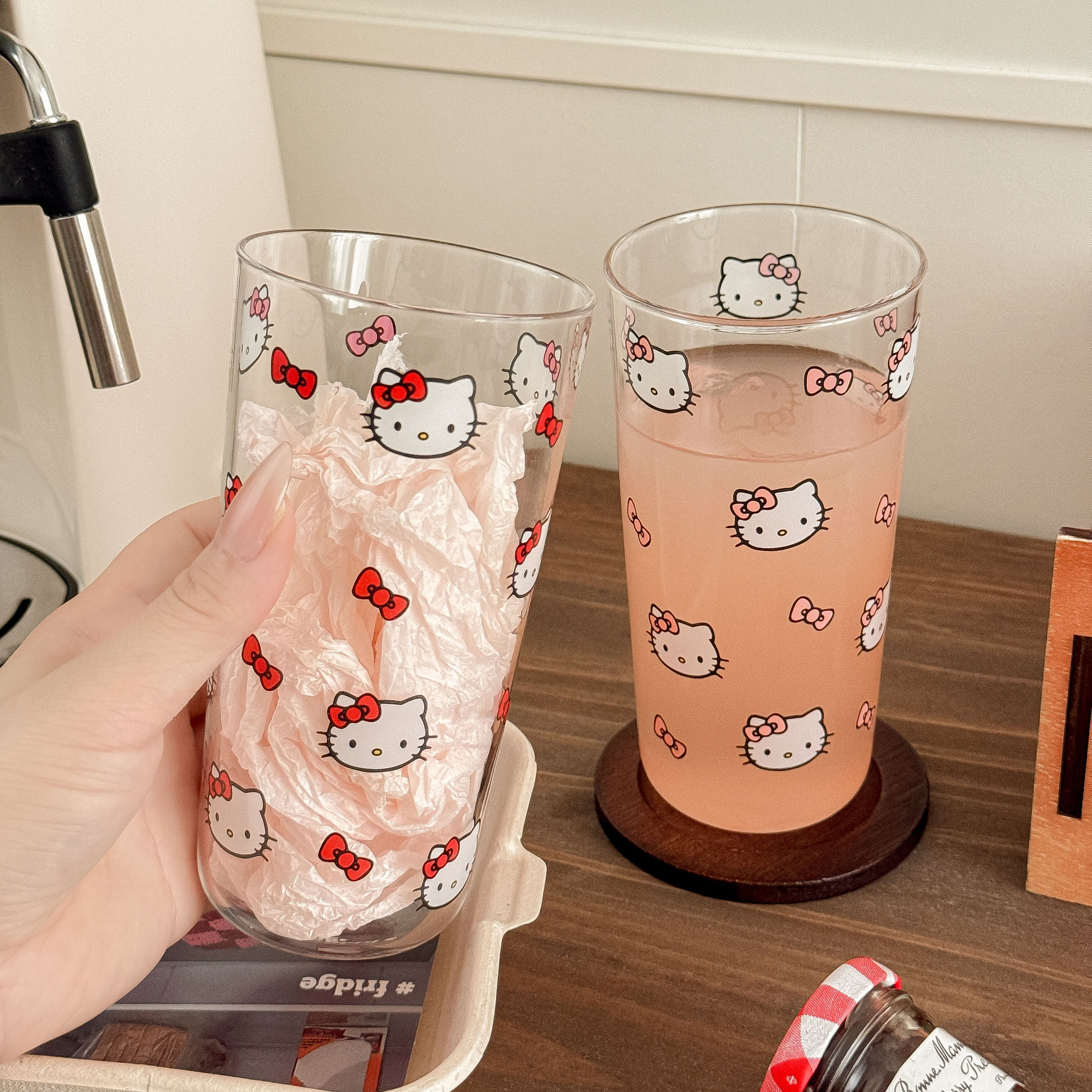 耐热耐冷hello高硼硅玻璃杯kitty图片