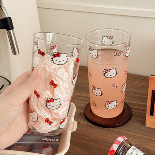 可爱卡通kt耐热玻璃咖啡杯牛奶杯冷饮杯早餐杯啤酒杯水杯送人礼物