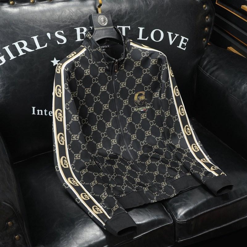 商标已授权2024秋冬新款亮片刺绣印花男士开衫夹克外套9052P145，男装夹克，钱塘6018（原3088）