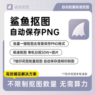 跨境T恤马克杯印花抠图PNG透明背景软件批量插画印花自动抠图素材