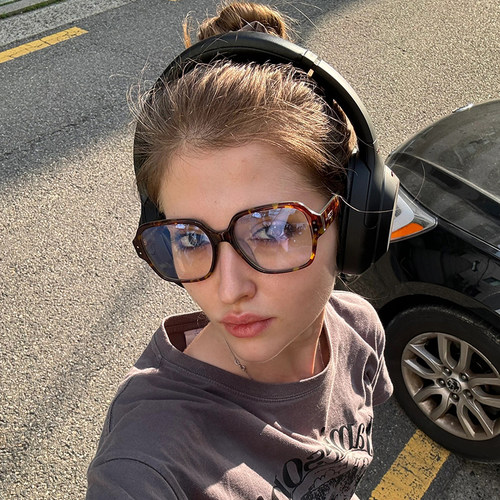 豹纹防蓝光显瘦方框近视眼镜欧美