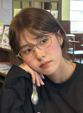 日系椭圆金色小框眼镜女质感超轻平光镜小脸书呆子防蓝光镜近视镜