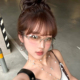 辣妹无框水银色墨镜欧美个性 方圆脸显脸小女凹造型y2k时尚 太阳镜