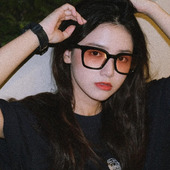 韩国潮牌墨镜ins茶色男士 开车渐变防紫外线太阳镜女潮配近视眼