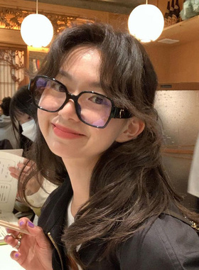 TR90黑色方形大框眼镜女方圆脸显瘦素颜神器防蓝光镜高级感近视镜