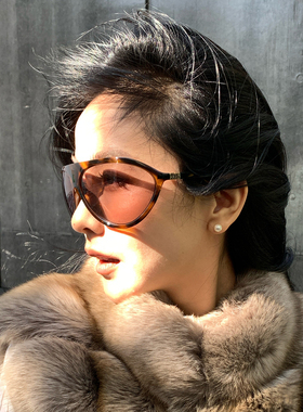 欧美大框护目蛤蟆镜复古玳瑁色女网红时髦感街拍凹造型时尚墨镜潮